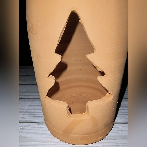Vintage Craven Pottery Georgia Red Clay Luminary Christmas Tree Holiday Decor - Picture 6 of 12